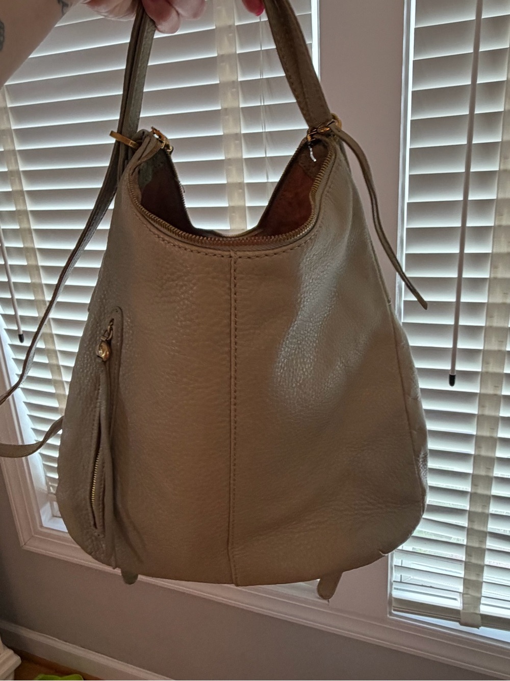 HOBO Leather Merrin Convertible Backpack and Shoulder Bag - Cactus Green - Picture 9 of 16